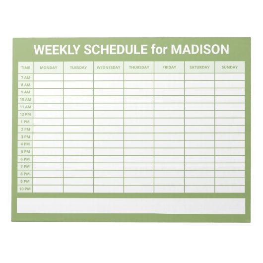 Custom Title Weekly Planner Notizblock (Vorderseite)
