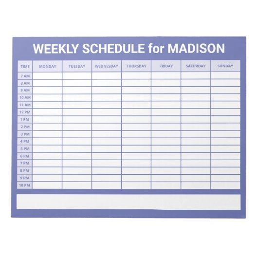 Custom Title Weekly Planner Notizblock (Vorderseite)