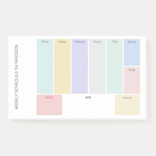 Custom Title Weekly Planner Post-it Klebezettel (Vorderseite)