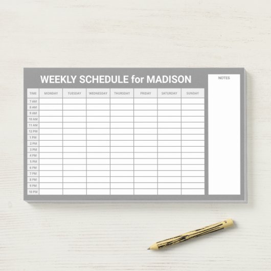 Custom Title Weekly Planner Post-it Klebezettel (Auf Schreibtisch)