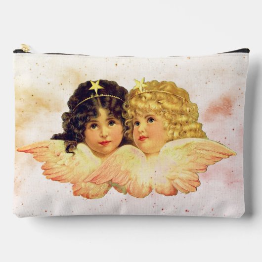 CUSTOM TOILETRY BAGS TWIN ANGELS WITH CLOUDS ZUBEHÖRTASCHE (Vorderseite)