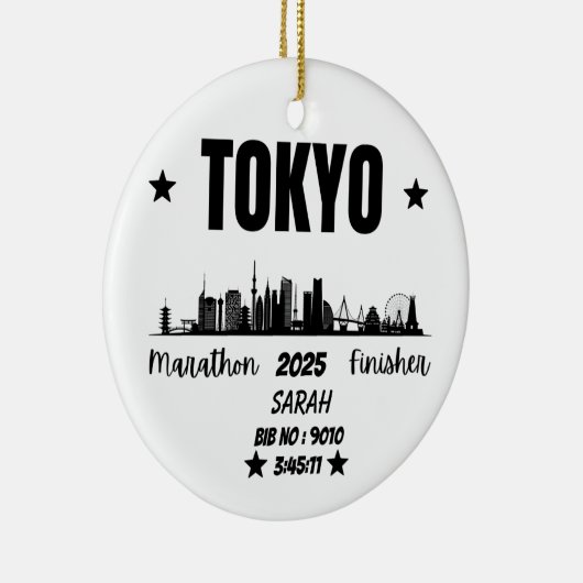 Custom Tokyo Marathon Finisher Geschenk für Marath Keramik Ornament (Rechts)