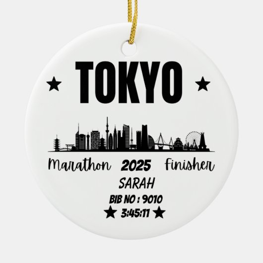 Custom Tokyo Marathon Finisher Geschenk für Marath Keramik Ornament (Vorne)