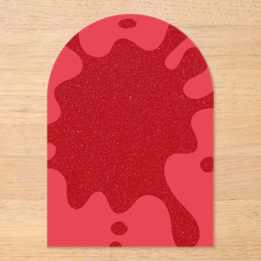 Custom Tomato Red Drip Acrylic Invitation Acryleinladungen (Vorderseite)