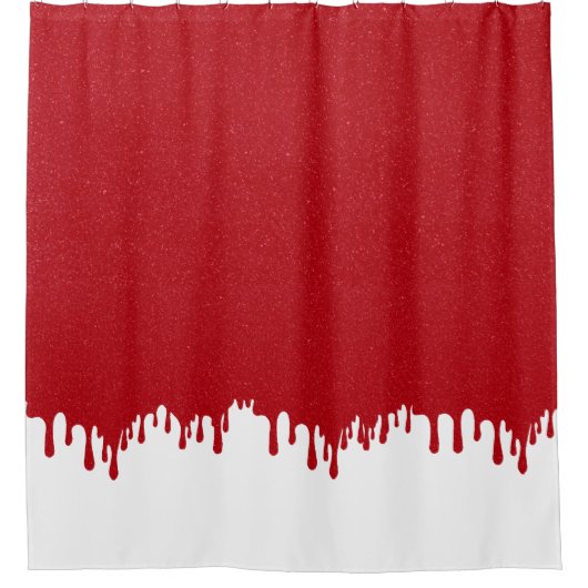 Custom Tomato Red Drip Gloss Shower Curtain Duschvorhang (Vorderseite)