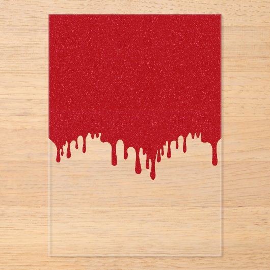 Custom Tomato Red Drip Top Acrylic Invitation Acryleinladungen (Vorderseite)