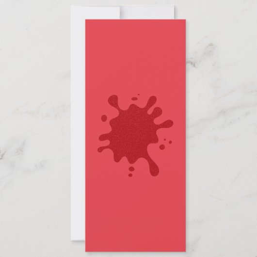 Custom Tomato Red Flat Card mit Textured Splash (Vorderseite)