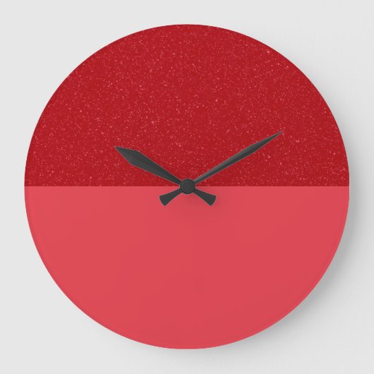 Custom Tomato Red Half Split Clock Große Wanduhr (Vorderseite)