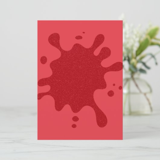 Custom Tomato Red Ink Splash Card Save The Date (Stehend Vorderseite)