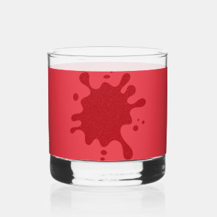 Custom Tomato Red Ink Splash Rocks Glass Whiskyglas