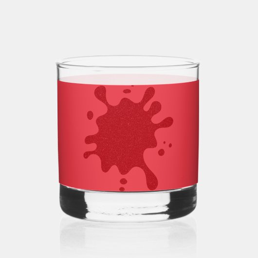Custom Tomato Red Ink Splash Rocks Glass Whiskyglas (Vorderseite)