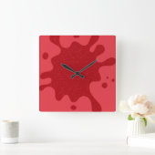 Custom Tomato Red Ink Splash Wall Clock Quadratische Wanduhr (Zuhause)