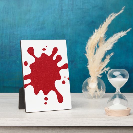Custom Tomato Red Inkblot Easel Plaque Fotoplatte (Seite)