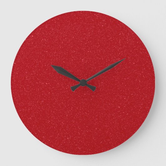 Custom Tomato Red Specklklack Wall Clock Große Wanduhr (Vorderseite)