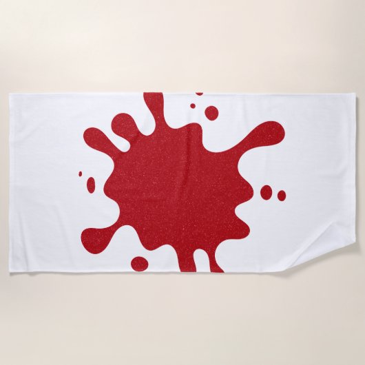Custom Tomato Red Splash auf White Beach Handtuch (Vorderseite)