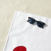 Custom Tomato Red Splash auf White Beach Handtuch (Beispiel)