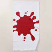 Custom Tomato Red Splash auf White Beach Handtuch (Vorderseite)