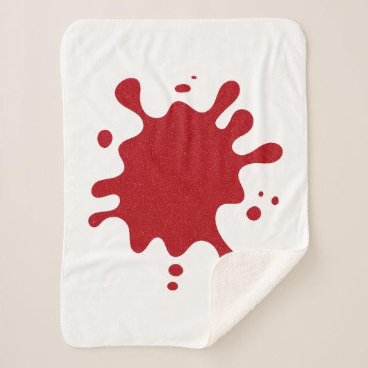 Custom Tomato Red Splash Blanket – White Base Sherpadecke (Vorderseite)