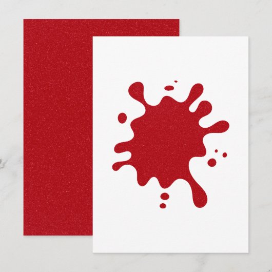 Custom Tomato Red Splash Einladung - White Matte (Vorne/Hinten)