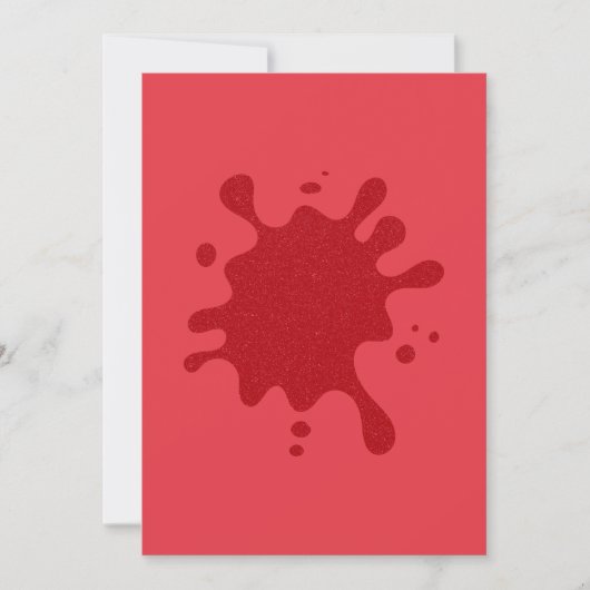 Custom Tomato Red Splash Flat Save the Date Card (Vorderseite)