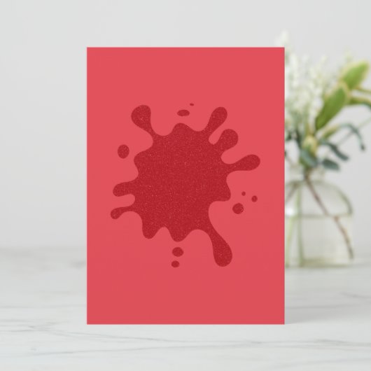 Custom Tomato Red Splash Flat Save the Date Card (Stehend Vorderseite)
