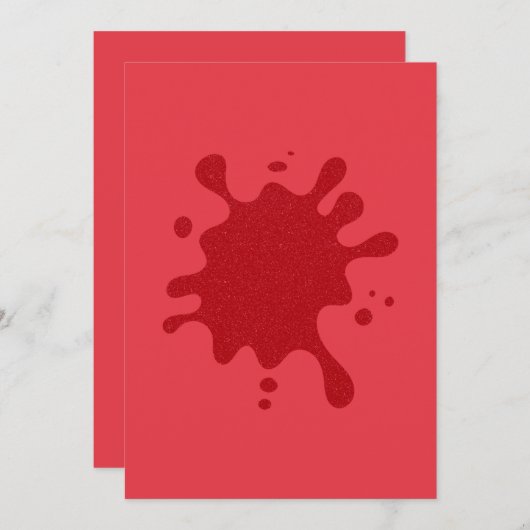 Custom Tomato Red Splash Flat Save the Date Card (Vorne/Hinten)
