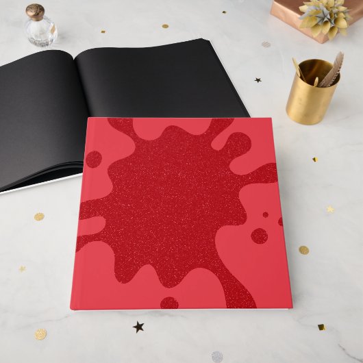 Custom Tomato Red Splash Guestbook Gästebuch (Vorderseite offen)