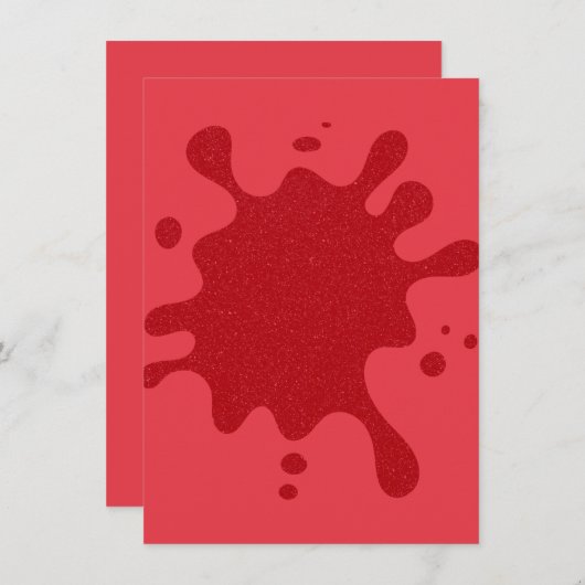 Custom Tomato Red Splash Matte Invitation Einladung (Vorne/Hinten)