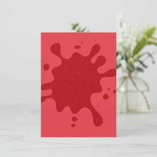 Custom Tomato Red Splash Matte Invitation Einladung (Stehend Vorderseite)