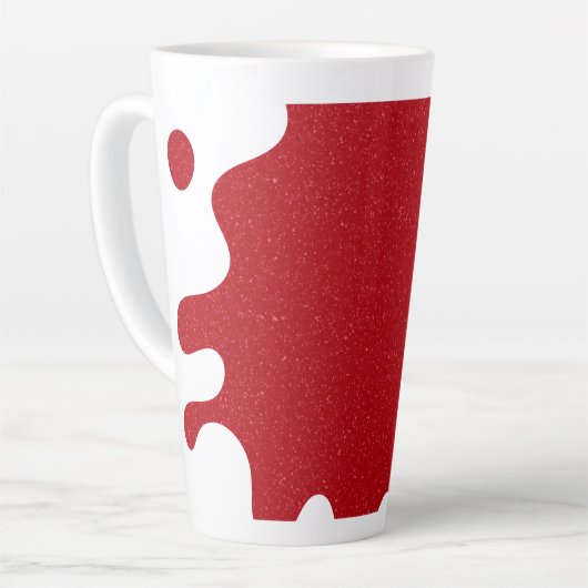 Custom Tomato Red Splash Noise Latte Mug Milchtasse (Linke Ecke)