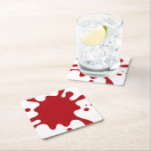 Custom Tomato Red Splash Paper Untersetzer auf Wei (Vor Ort)