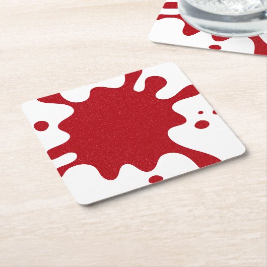 Custom Tomato Red Splash Paper Untersetzer auf Wei (angewinkelt)