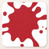 Custom Tomato Red Splash Paper Untersetzer auf Wei (Vorderseite)
