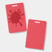 Custom Tomato Red Splash Vertikales Abzeichen Ausweis (Vorder- & Rückseite)