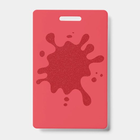 Custom Tomato Red Splash Vertikales Abzeichen Ausweis (Vorderseite)