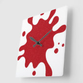 Custom Tomato Red Splash White Wall Clock Quadratische Wanduhr (Winkel)