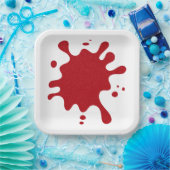 Custom Tomato Red Spritzer Party Paper Plate Pappteller (Party)