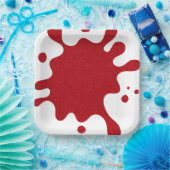 Custom Tomato Red Spritzer White Plate Pappteller (Party)