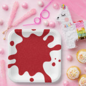 Custom Tomato Red Spritzer White Plate Pappteller (Party)