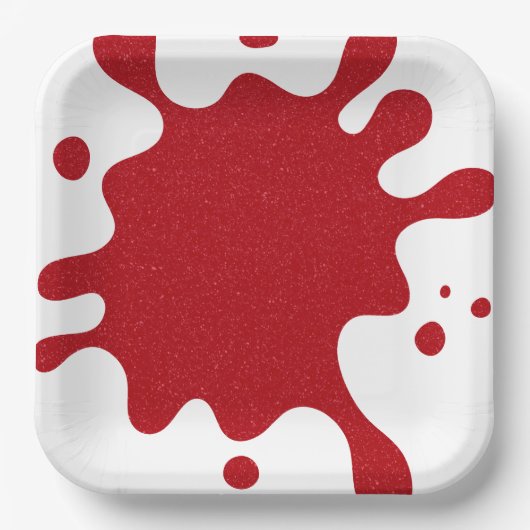 Custom Tomato Red Spritzer White Plate Pappteller (Vorderseite)