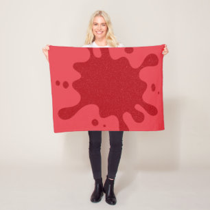 Custom Tomato Red Tropfen Fleece Blanket