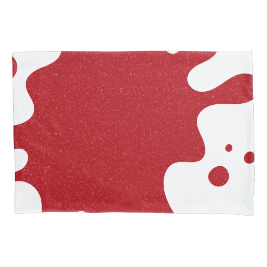 Custom Tomato Red & White Splash Pillowcase Kissenbezug (Vorderseite)
