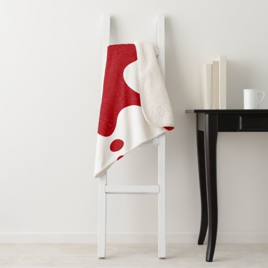 Custom Tomato Red & White Splash Sherpa Blanket Sherpadecke (Beispiel)