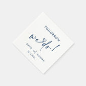 Custom Tomorrow wir Probe Dinner Navy Serviette (Ecke)