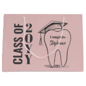 Custom Tooth Grad Hat Dental School Abschluss Große Geschenktüte (Vorderseite)
