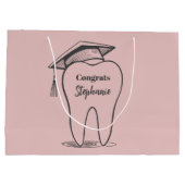 Custom Tooth Grad Hat Dental School Abschluss Große Geschenktüte (Rückseite)