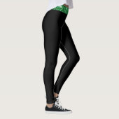Custom Top Strip Irish Green Glitzer Black Leggings (Rechts)