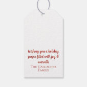 Custom Topiary Christmas Tree Geschenkanhänger (Rückseite)