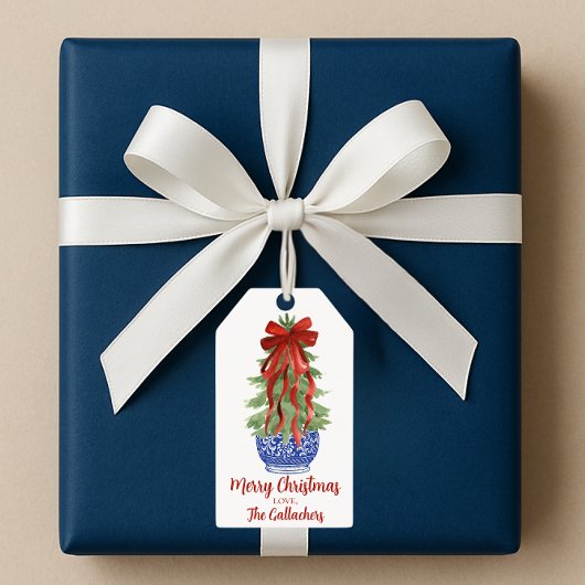 Custom Topiary Christmas Tree Geschenkanhänger