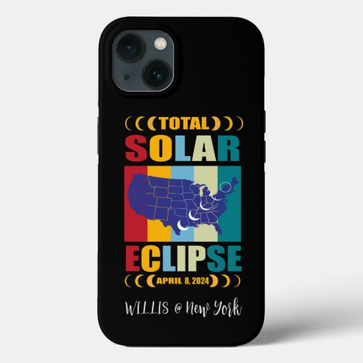 Custom Total Solar Eclipse 2024 iPhone Case (Rückseite)